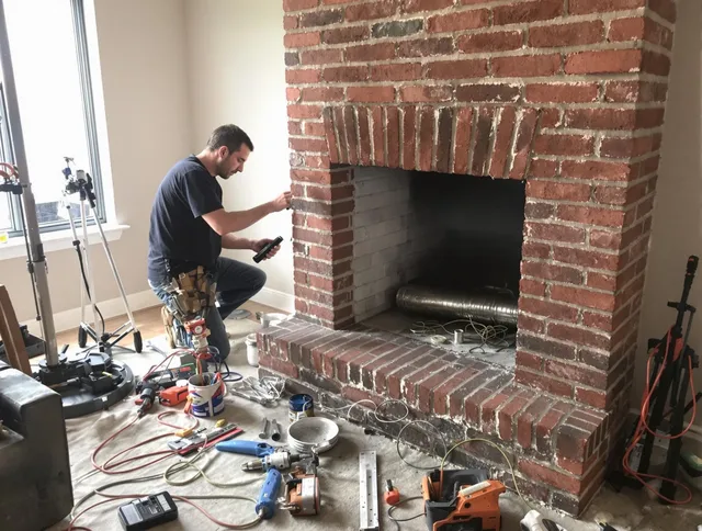 Monterey Park Chimney Sweep specialist finalizing chimney liner service in Monterey Park, CA