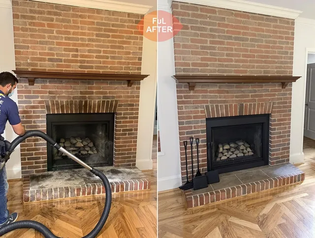 Monterey Park Chimney Sweep carefully sanitizing a fireplace in Monterey Park, CA